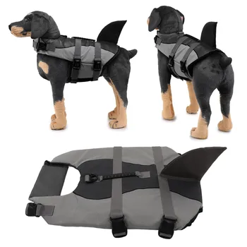Спасательный жилет для собак, регулируемая безопасная куртка для плавания домашних животных с D-образным кольцом на задней ручке для плавания на пляжных лодках