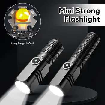 Супер яркий светодиодный фонарик MINI XHP50, USB-фонарик, перезаряжаемый рыболовный фонарь с зумом, Мощная лампа для кемпинга с 3 режимами освещения