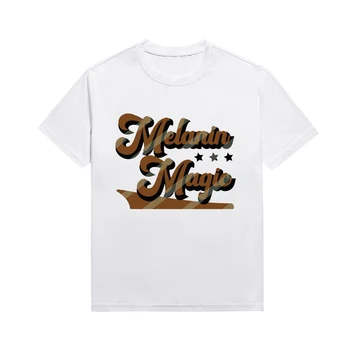 Футболка Melanin Magic с графическим принтом, футболка с крошечной точечной печатью, повседневные Базовые хлопковые футболки на заказ для женщин