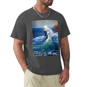 Футболки с русалкой и Говардом Пайлом, футболки с графическим рисунком, футболки для мальчиков, рубашки с животным принтом, мужские футболки с длинным рукавом