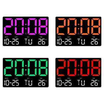 Цифровые настольные часы со светодиодным дисплеем, регулируемый Многофункциональный настенный будильник, светодиодные настенные часы, часы для офиса, домашнего декора