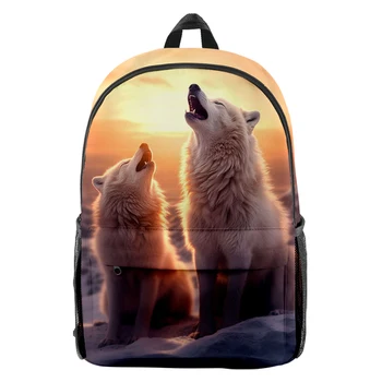 Школьный ранец White Wolves Howling, рюкзак Y2k большой емкости, Оксфорд, детский рюкзак для ноутбука, дорожная сумка, подарок детям в школу