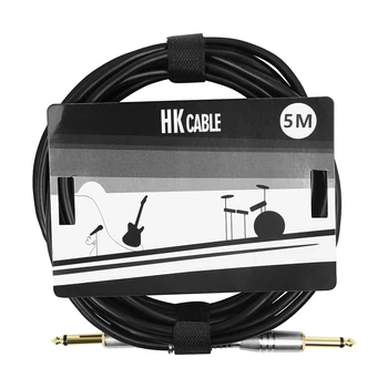 Эффекторный кабель длиной 5 М, аудиокабель с шумоподавлением, соединительная линия 6,35 мм, стереокабель для электрогитары/баса/электронной клавиатуры